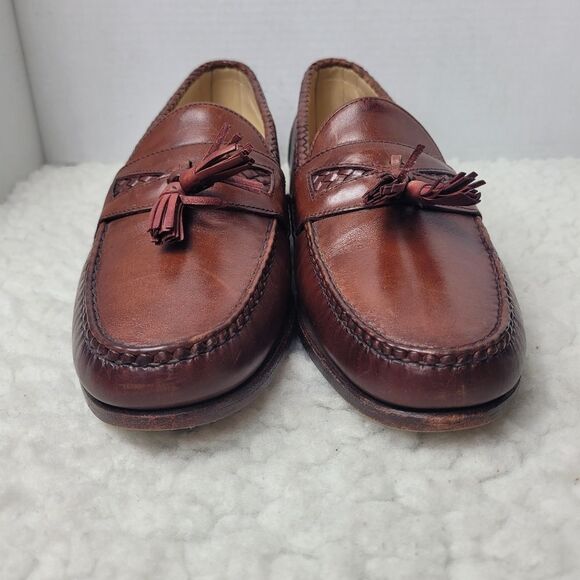 Allen Edmonds Maxfield Men\'s Slip-On Loafer Size 11 Brown Leather Tassel Braid main image 8